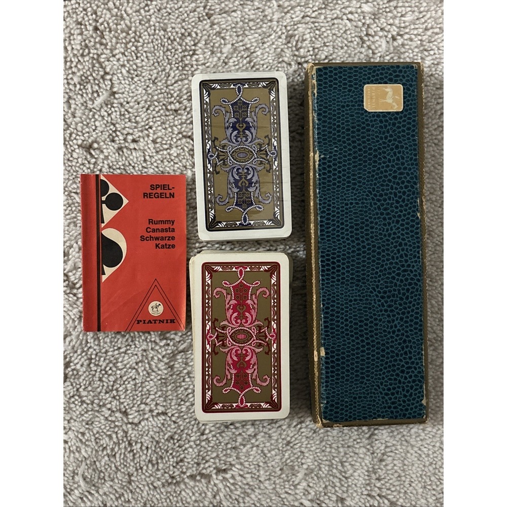 VTG Piatnik Standard Bridge Rummy card game set With Case And Instructions